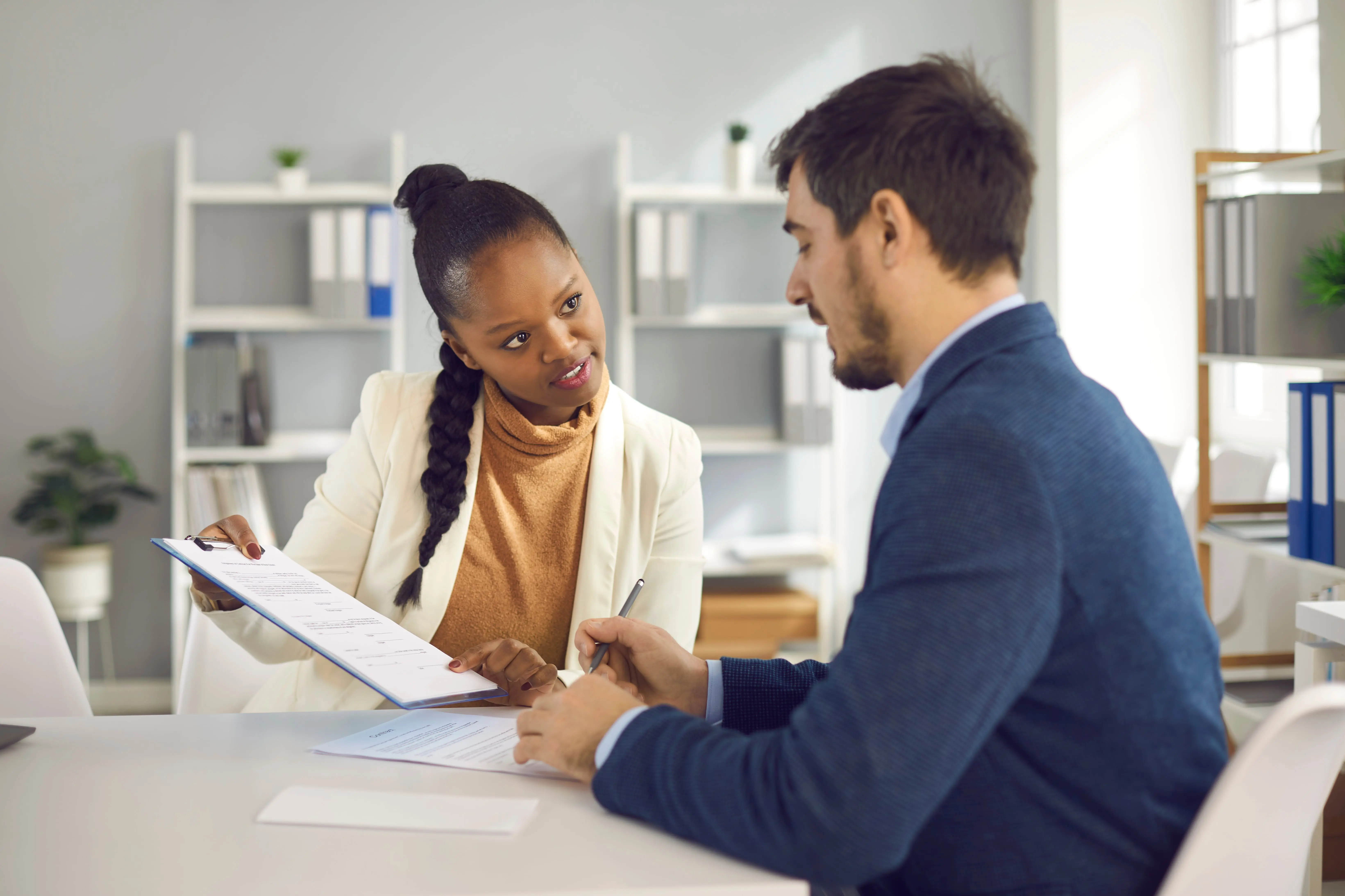business man applying epli
