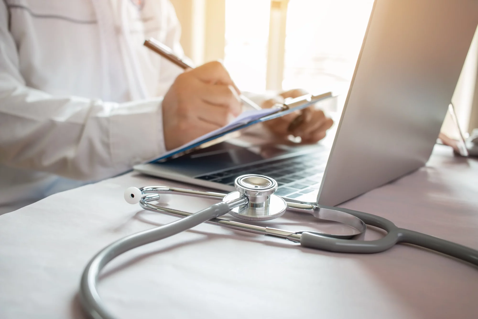 medical professional writing