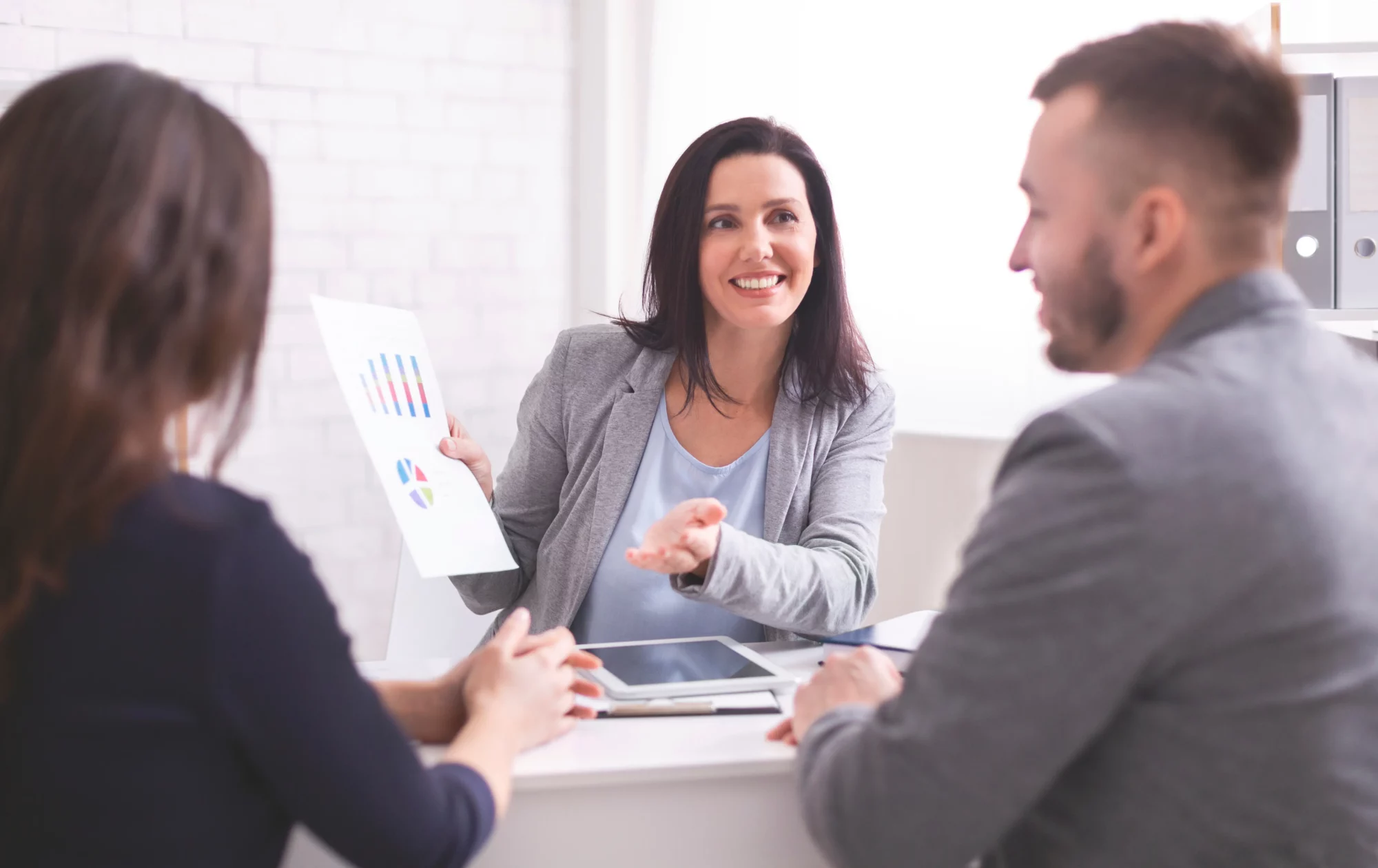 A consultant presenting to small business owners