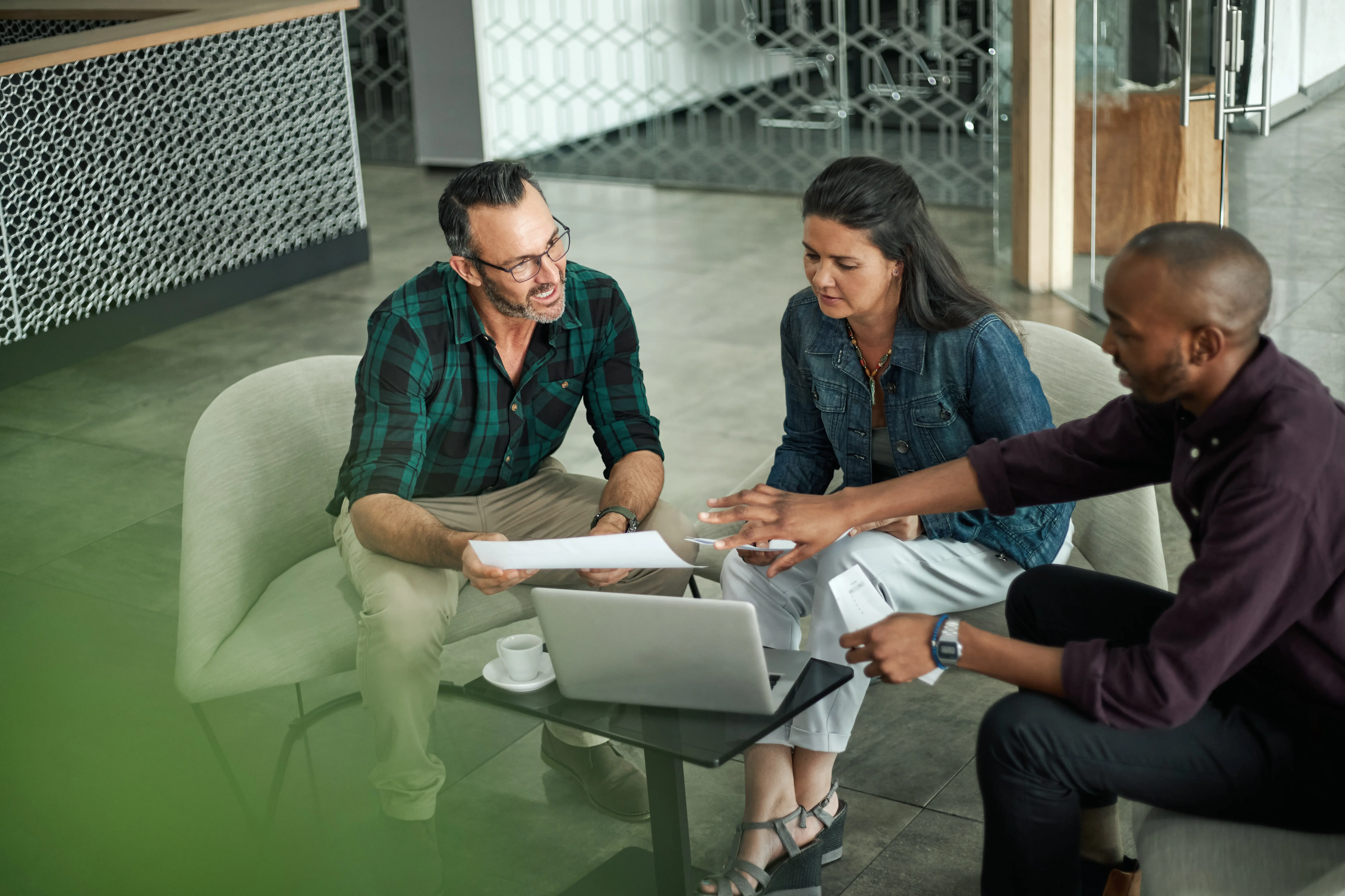 Marketing consultants helping out a client's business