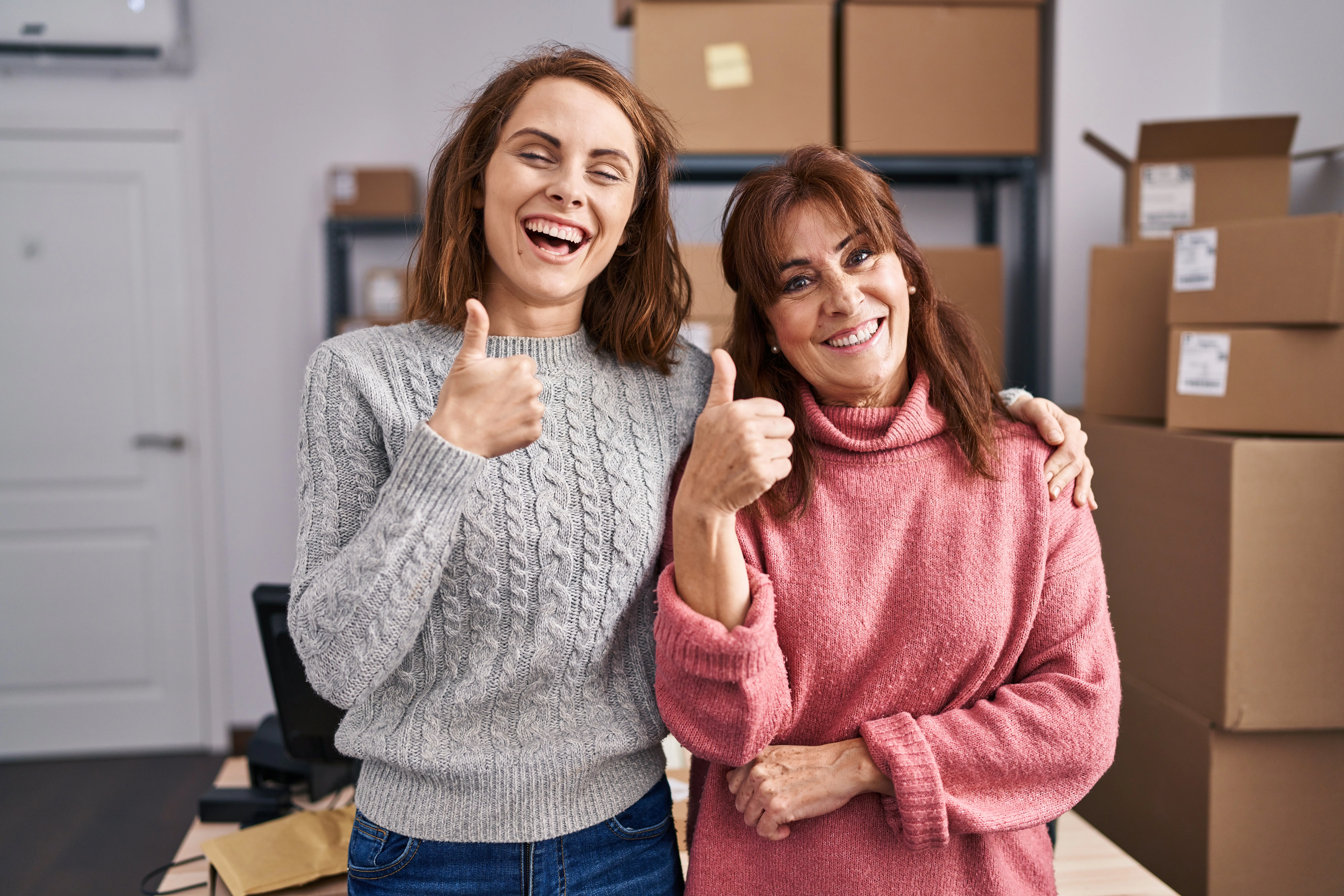 Small business owners within their business premises